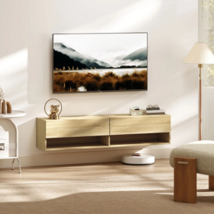 meuble-tv-suspendu-2-portes-abattantes-2-etageres-ouvertes